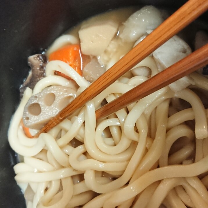 筑前煮リメイク煮うどん レシピ 作り方 By さよ13 楽天レシピ